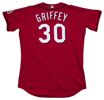 2005 Ken Griffey Jr Game Used Cincinnati Reds Alternate Jersey (MEARS A10)